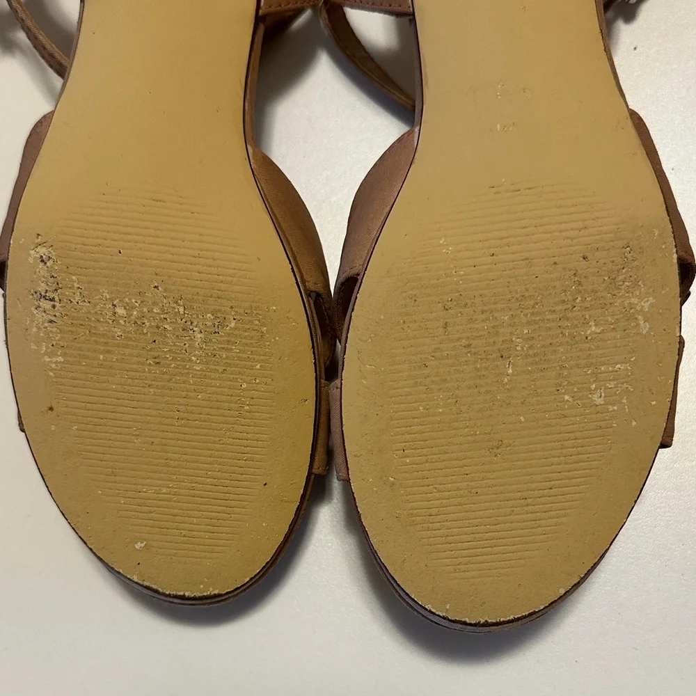 Nordstrom Nude Sandals with Bow Accent